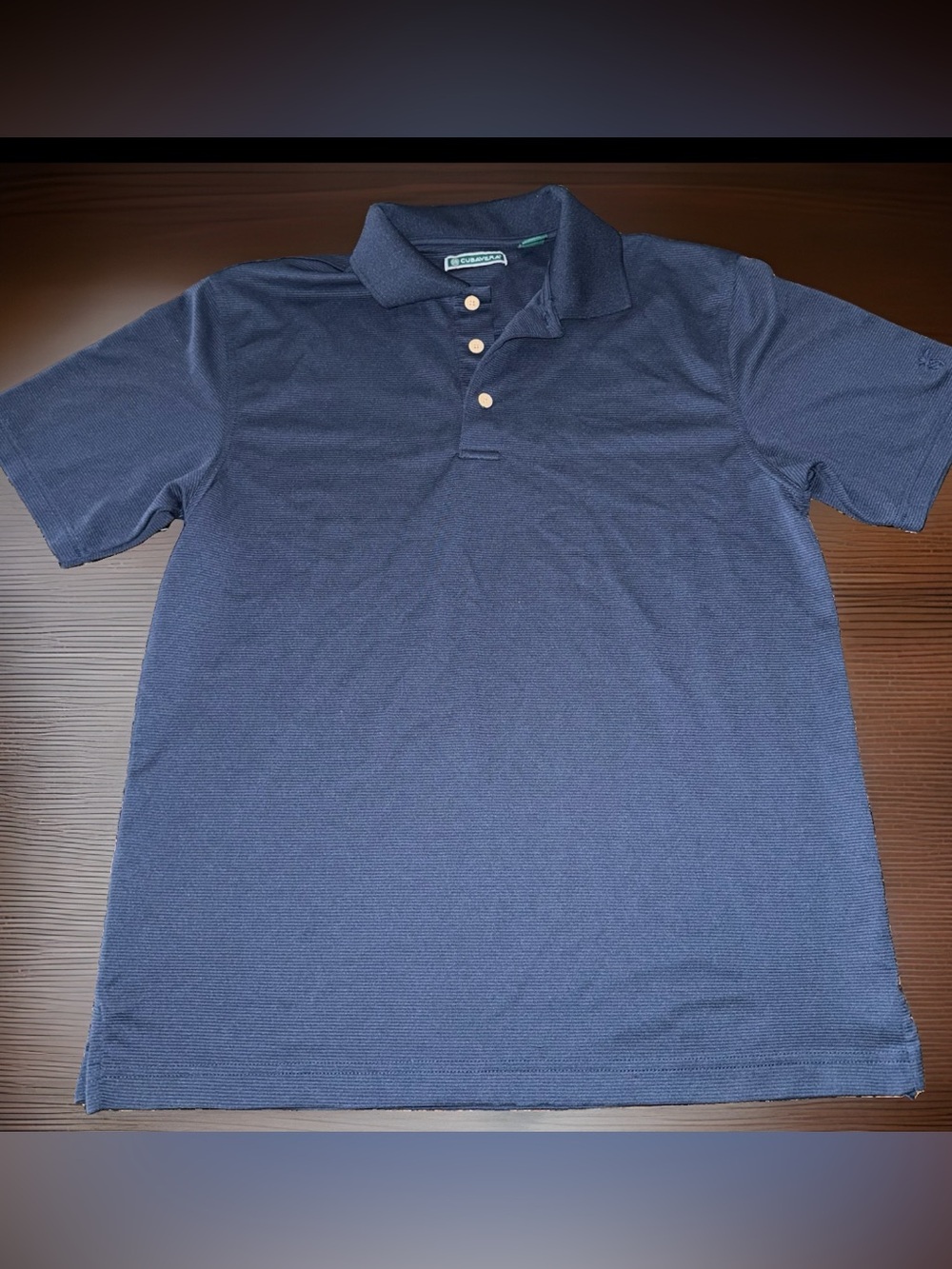 Cubavera Navy Blue Men's Polo Shirt with Contrasting Buttons